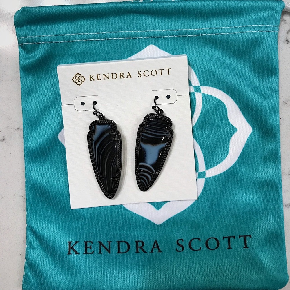 Kendra Scott black agate sky earrings